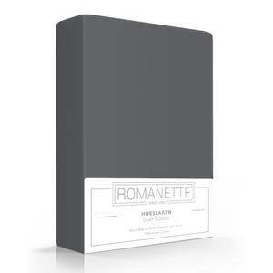 Romanette Hoeslaken Katoen Antraciet-100 x 200 cm