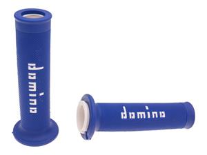 Domino Handvaten set  A010 On-Road blauw / wit met Open einde