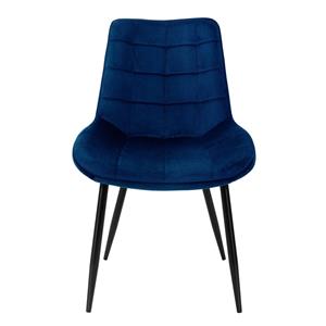2er Set Esszimmerstuhl mit Rückenlehne, Dunkelblau, aus Samt - Ml-design