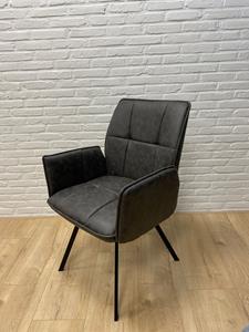 Industrielemeubelshop Eetkamerstoel Maddie microvezel grijs