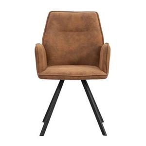 Leen Bakker Eetkamerstoel Raffy - stof - cognac