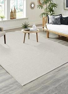 Merinos Karpet24 Stockholm glad geweven handgemaakt wollen vloerkleed Cream-70x140 cm