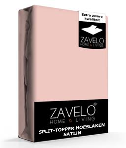Zavelo Splittopper Hoeslaken Satijn Roze-Lits-jumeaux (180x200 cm)