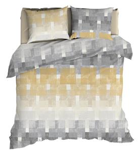 Romanette Flanellen Dekbedovertrek Brixen Beige/Grijs-Lits-jumeaux (260 x 200/220 cm)