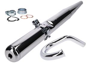 OEM Standard Uitlaat Kit Enduro 28mm met Prallblech voor Simson S50, S51, S70, S53, S83 Enduro