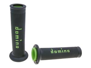 Domino Handvaten set  A010 On-Road zwart / Groen met Open einde
