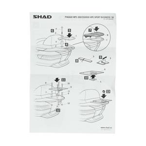 Shad Topcaseträger V0MP58ST für Piaggio MP3 2018-2022