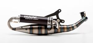 Yasuni Uitlaat compleet Minarelli horizontaal zwart  carrera c16 tub326b