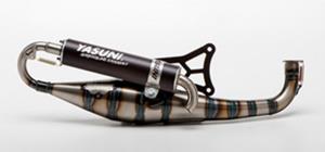 Yasuni Uitlaat compleet Minarelli horizontaal zwart  carrera c21 tub910b
