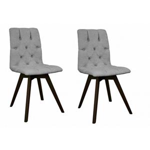 andas Stoel met 4 poten Rania met massief houten poten (set, 2 stuks)