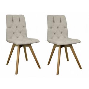 andas Stoel Rania met massief houten poten (set, 2 stuks)