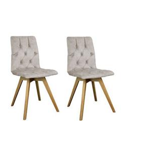 andas Stoel met 4 poten Rania met massief houten poten (set, 2 stuks)