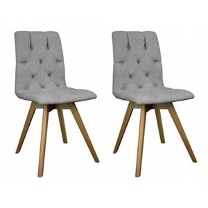 andas Stoel met 4 poten Rania met massief houten poten (set, 2 stuks)
