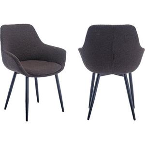 SalesFever Stoel met armleuningen moderne bouclébekleding (set, 2 stuks)