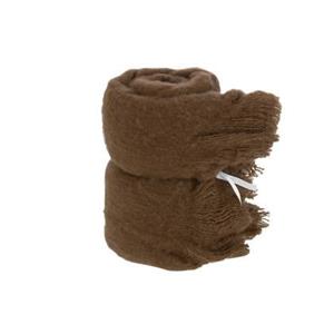 J-Line Plaid Franje Polyester Bruin