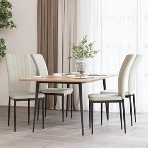 VidaXL Eetkamerstoelen 4 st fluweel crèmekleurig