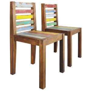 VidaXL Eetkamerstoelen 2 st massief gerecycled hout