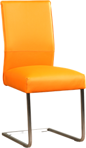 ShopX Leren eetkamerstoel remix 136 oranje, oranje leer, oranje keukenstoelen