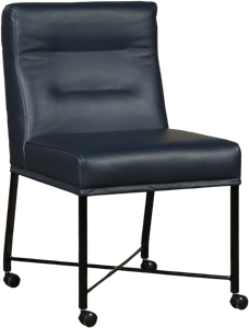 ShopX Leren stock eetkamerstoelen lucas blauw, blauw leer, blauwe keukenstoelen