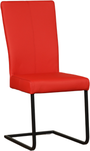 ShopX Leren stock eetkamerstoel dare 133 set 4 rood, rood leer, rode keukenstoelen