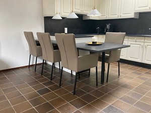 ShopX Leren eetkamerstoel daily met armleuning, bruin leer, bruine keukenstoelen