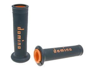 Domino Handvaten set  A010 On-Road zwart / orange met Open einde