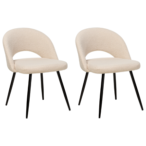 BELIANI Eetkamerstoel set van 2 bouclé beige ONAGA
