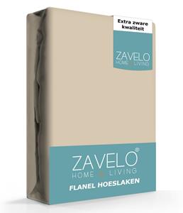 Zavelo Hoeslaken Flanel Zand-1-persoons (90x200 cm)