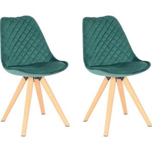 ByLIVING Eetkamerstoel Arik Bekleding in fluweel of cord, frame in eiken-look (set, 2 stuks)