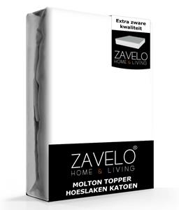 Zavelo Molton Topper Hoeslaken (100% Katoen)-Lits-jumeaux (180x210 cm)