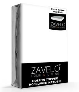 Zavelo Molton Topper Hoeslaken (100% Katoen)-1-persoons (90x210 cm)