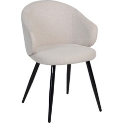 Giga Meubel Eetkamerstoel Stof Beige - Zithoogte 47cm - 55x54x79cm - Marit