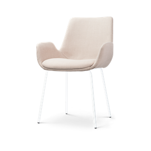 Nolon Nora-Eef eetkamerstoel beige - wit onderstel