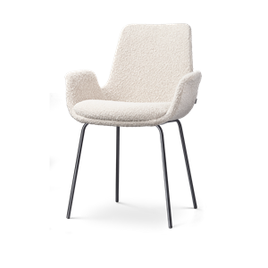 Nolon Nora-Eef eetkamerstoel bouclé beige - zwart onderstel