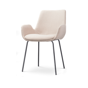 Nolon Nora-Eef eetkamerstoel beige - zwart onderstel