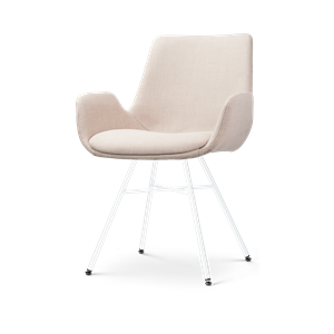 Nolon Noa-Eef eetkamerstoel beige - wit onderstel