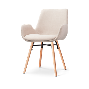 Nolon Nena-Eef eetkamerstoel beige - naturel onderstel