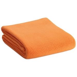 Fleece deken/plaid oranje 120 x 150 cm -