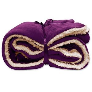 Unique Living Lars coral fleece/suede plaid 150x200cm Dark Purple