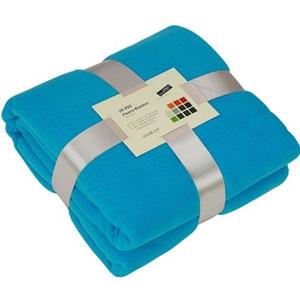 James & Nicholson Fleece deken/plaid turquoise 130 x 170 cm -