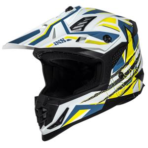 363 2.0, Motocrosshelm, Mat Wit Blauw