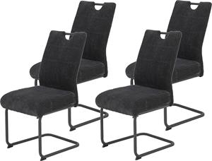 HELA Vrijdragende stoel MERKUR XL Binnenvering, 140 kg vermogen, cord bekleding, set van 2 & set van 4 (set)