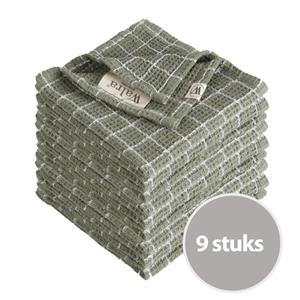 Walra Vaatdoek Dry with Cubes Legergroen - 9 stuks