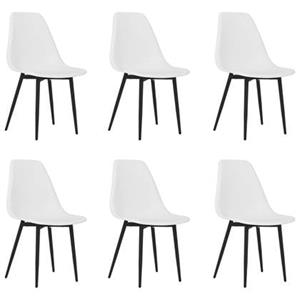 VidaXL Eetkamerstoelen 6 st PP wit