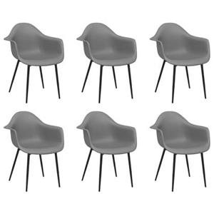 VidaXL Eetkamerstoelen 6 st PP grijs