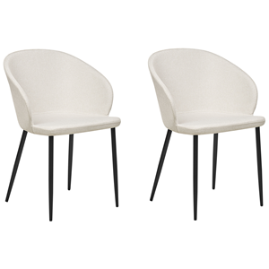 BELIANI Eetkamerstoel set van 2 stof lichtbeige MASON