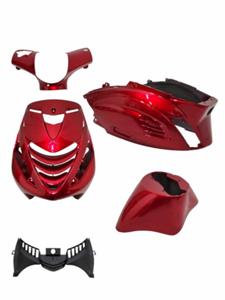 DMP Kappenset RS-1 Piaggio Zip 2000 Sp rood Bordeaux glans  5-delig