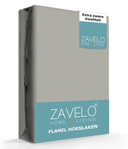 Zavelo Hoeslaken Flanel Grijs-Lits-jumeaux (160x200 cm)