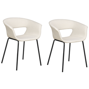 BELIANI Eetkamerstoel set van 2 stof beige ELMA