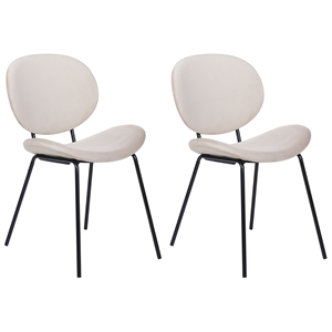 BELIANI Eetkamerstoel set van 2 fluweel beige LUANA